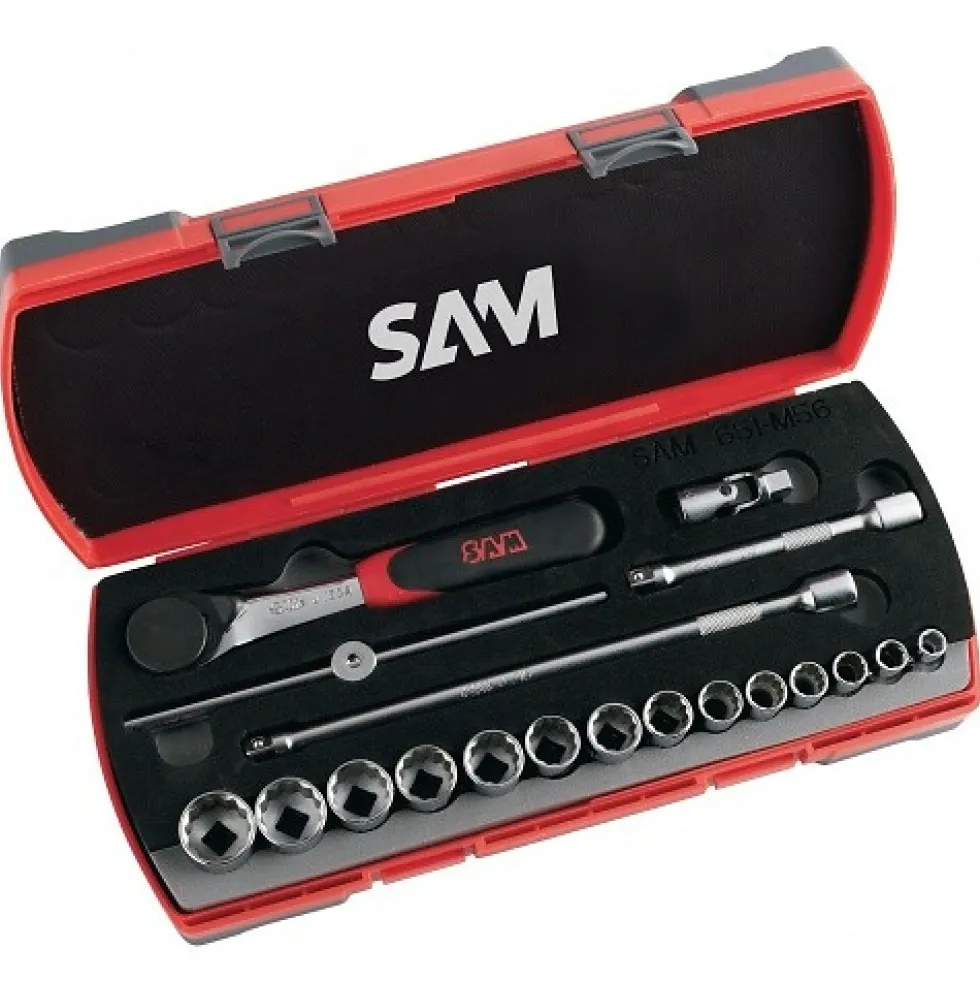 Coffret 3/8'' douilles et accessoires - 19 pièces SAM OUTILLAGE