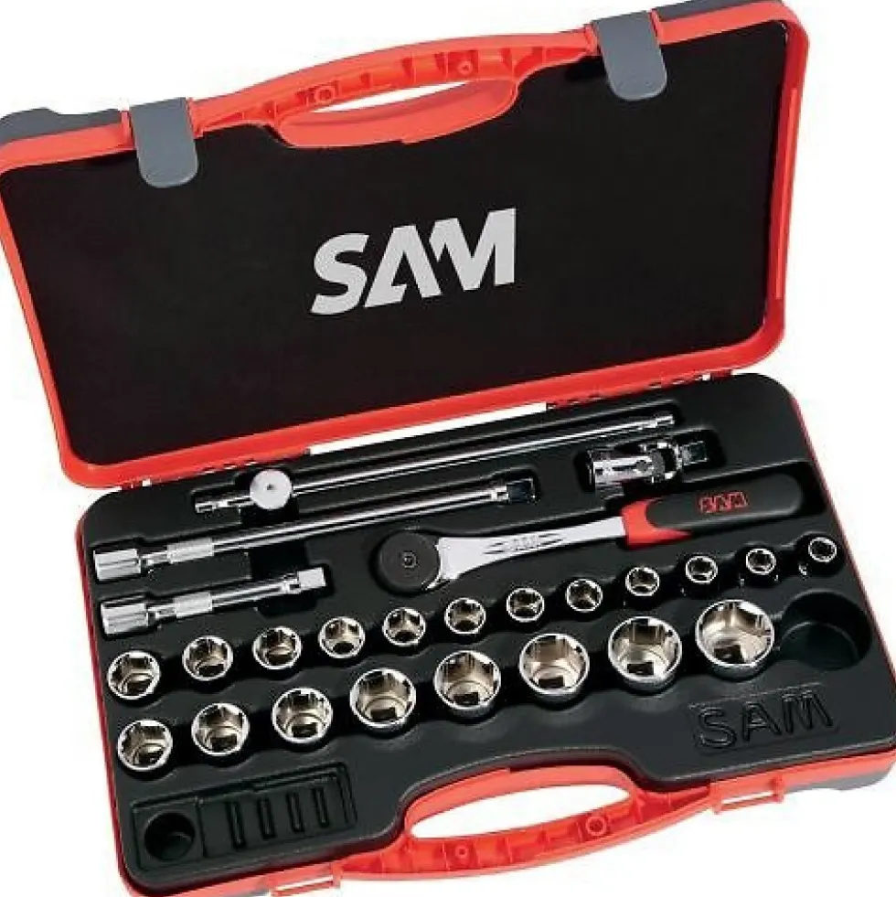 Coffret 1/2" douilles et accessoires - 25 pièces SAM OUTILLAGE