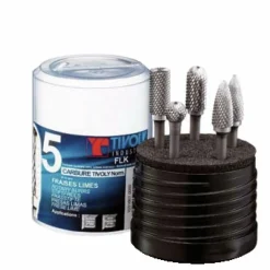Coffret 5 fraises-limes - carbure de tungstène - queue de 6 mm - 12mm TIVOLY
