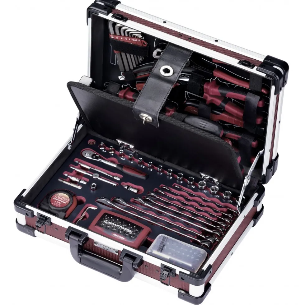Coffret outils professionnels en aluminium - 123 pièces KRAFTWERK
