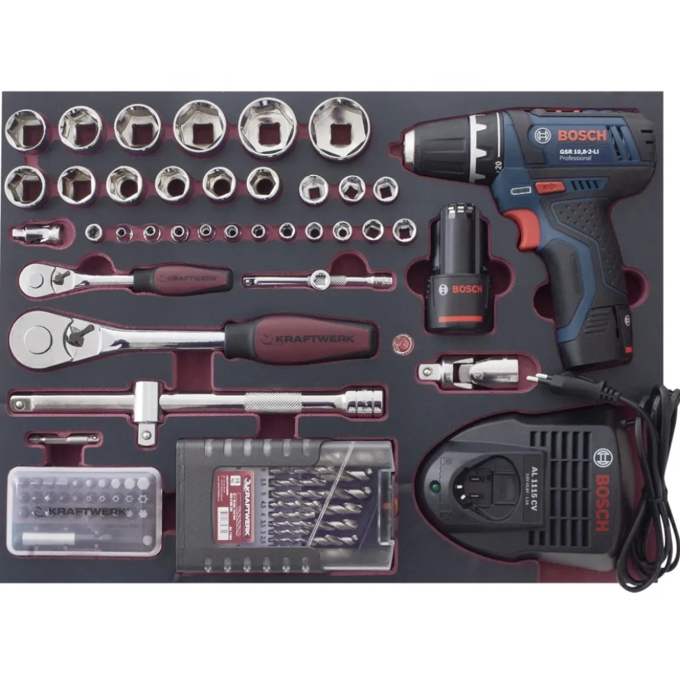 Coffret outils professionnels perceuse sans fil BOSCH 10.8V - 3949 KRAFTWERK