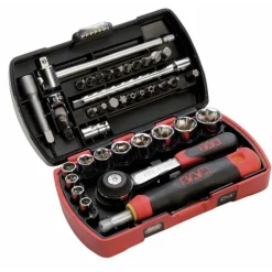 Coffret Pocket Light 39 pièces cliquet + douilles 1/4" + vissage 73-R39Z SAM OUTILLAGE
