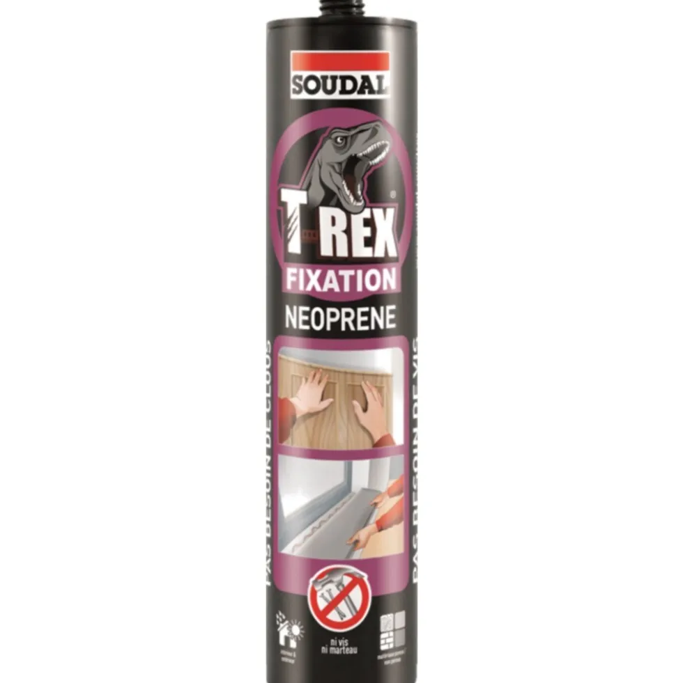 Colle néoprène - solvantée - cartouche 310 ml - T-Rex SOUDAL