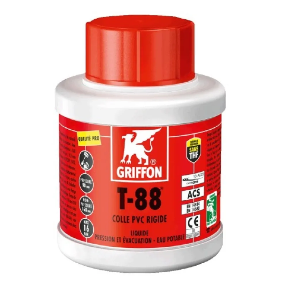 Colle pour PVC rigide - prise rapide et sans THF - T88 GRIFFON