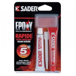 Colle époxy bi-composant à prise rapide - 2 tubes de 15 ml SADER