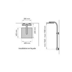Colonne bain douche thermostatique chromé - Touareg 300 VALENTIN