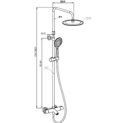 Colonne de baignoire thermostatique extensible - noire mate - COLORS KRAMER