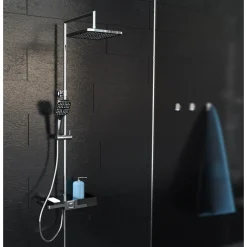 Colonne de douche avec tablette noir mat - BluePerl SCHÜTTE