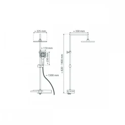 Colonne de douche avec tablette noir mat - BluePerl SCHÜTTE