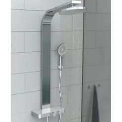 Colonne de douche avec tablette - thermostatique - chromé - Samoa Rain SCHÜTTE