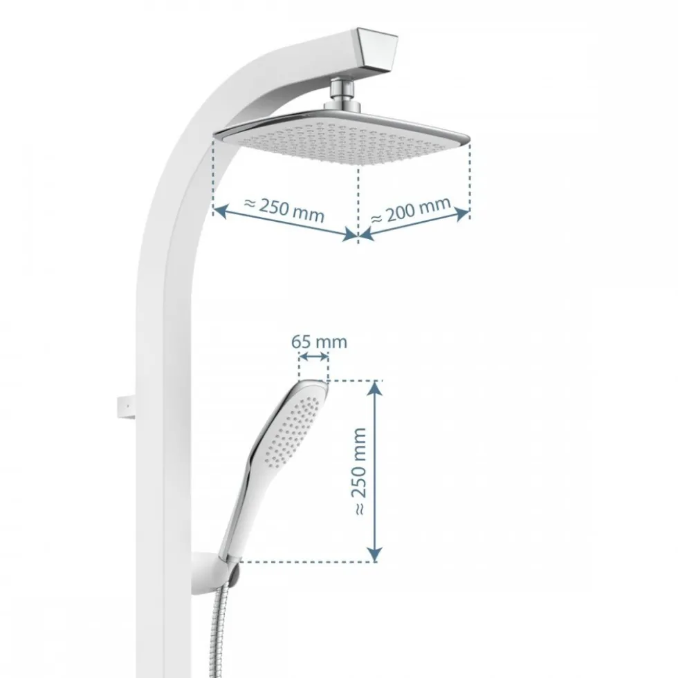 Colonne de douche blanc et chromé avec porte-savon - Madagaskar SCHÜTTE