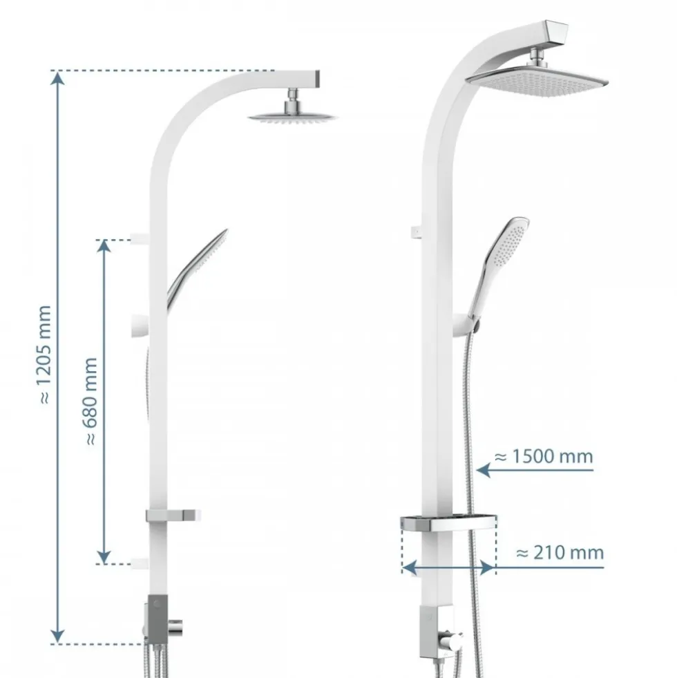 Colonne de douche blanc et chromé avec porte-savon - Madagaskar SCHÜTTE