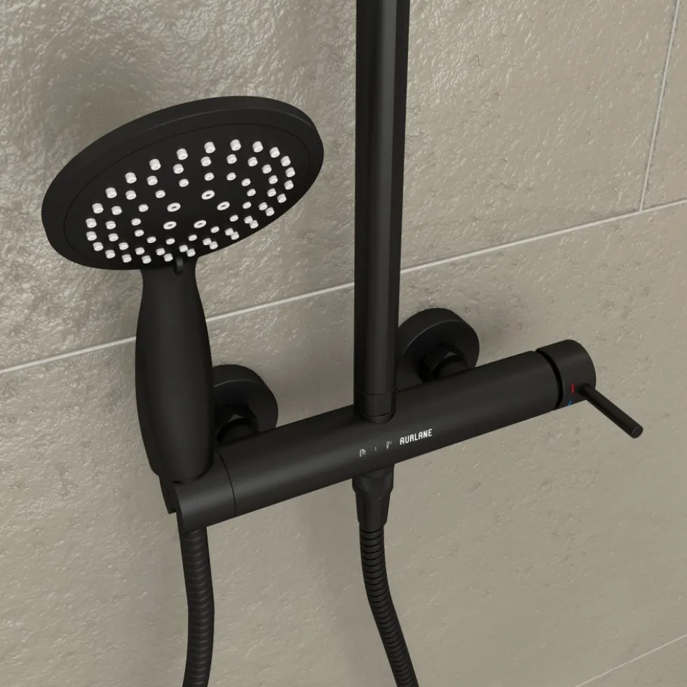 Colonne de douche mécanique - noir mat - Arty AURLANE