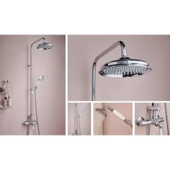 Colonne de douche style rétro - tête Ø22 cm - chromé - Louise JACOB DELAFON