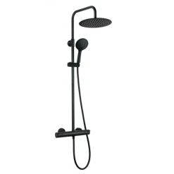 Colonne de douche thermostatique - douche de tête ronde - noire - COLORS KRAMER