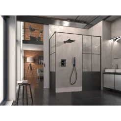 Colonne de douche thermostatique à encastrer noire mate Dax PAINI