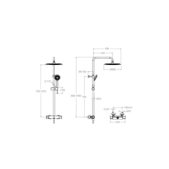 Colonne de douche thermostatique - noir - Blautherm RAMON SOLER