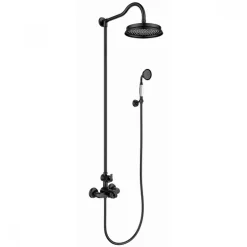 Colonne de douche thermostatique rétro Lady's - finition noir mat PAINI