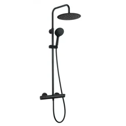 Colonne de douche thermostatique - douche de tête ronde - noire - GOODLIFE KRAMER