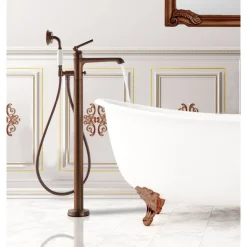 Colonne mitigeur baignoire par le sol - design rétro - auburn - Lady's PAINI