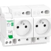 Combiné disjoncteur + double prise de courant embrochables XE SCHNEIDER