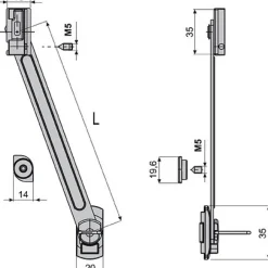 Compas à soufflet pour chassis aluminium - ALT3 - sans frein FAPIM