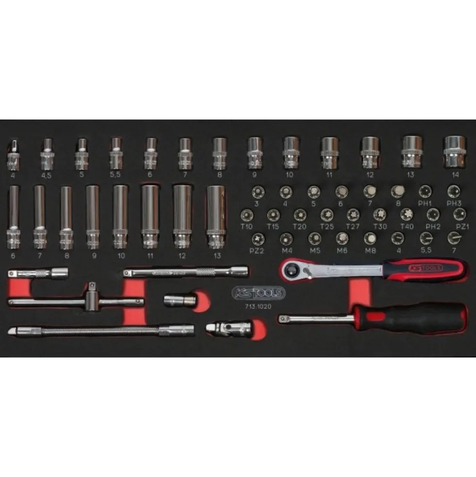 Composition d'outils 3 tiroirs pour servante - 158 pièces KS TOOLS
