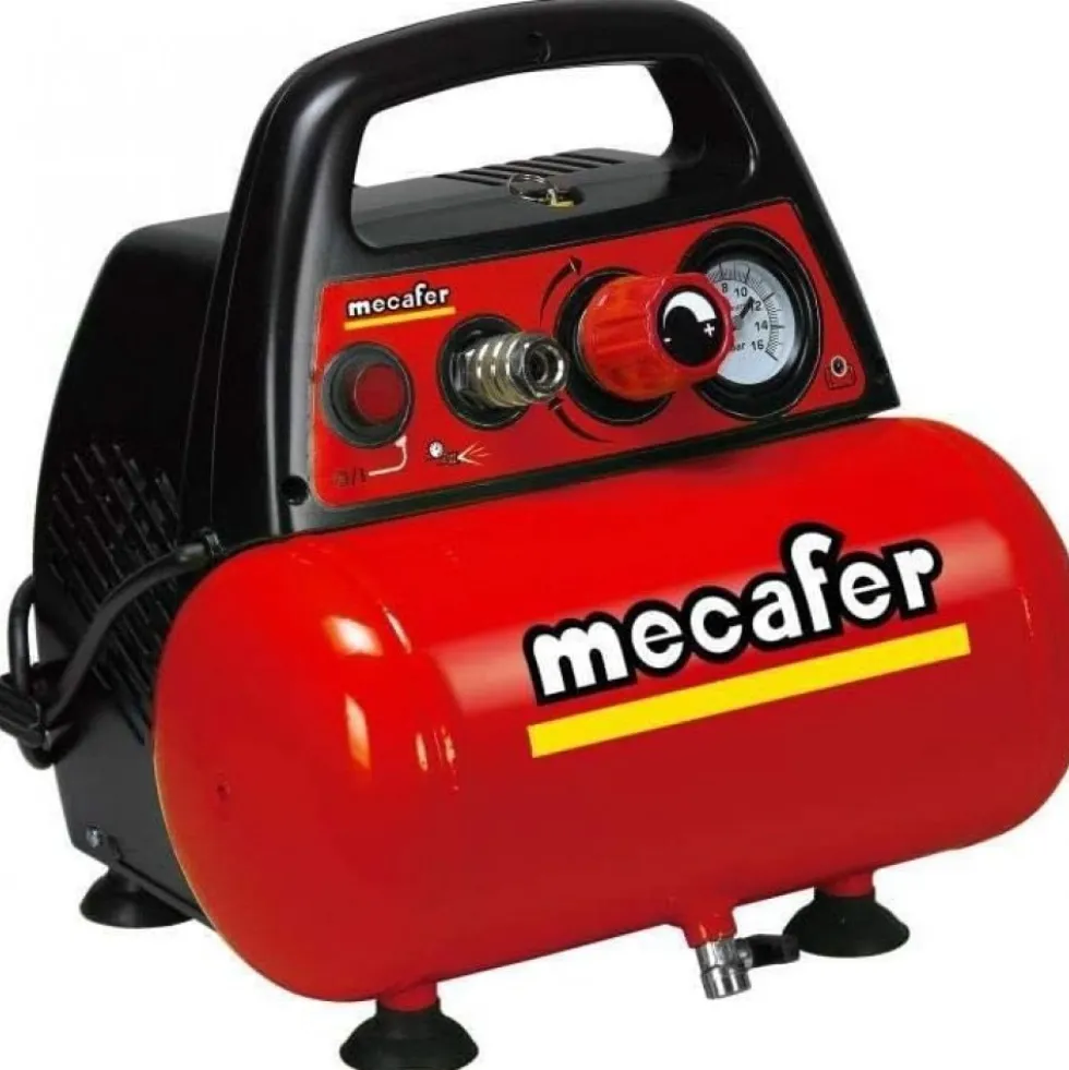 Compresseur d'air NEW VENTO 6 L 1,5 CV 8 bar + 3 accessoires MECAFER