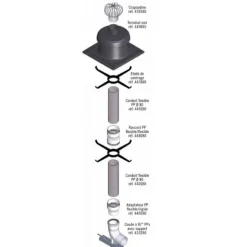 Conduit flexible PPS pour chaudière - diamètre 80 mm TEN