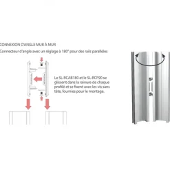 Connecteur d'angle mur à mur pour rail Domalurail Stratlock SL-RCAB180 DOMARINE