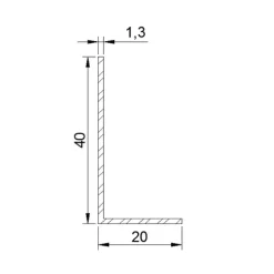 Cornière inégale en aluminium laqué blanc RAL 9016 - longueur 4 m Atrius