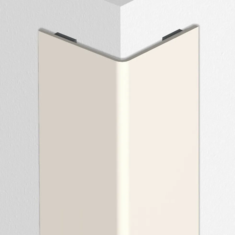 Cornière murale antichoc adhésive - PVC beige - 3 m - 57x57 mm DINAC