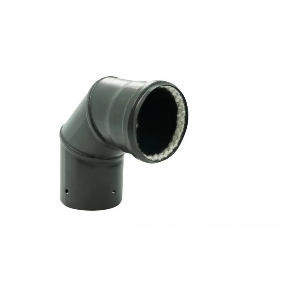 Coude acier émail noir à 90° - joint viton TEN
