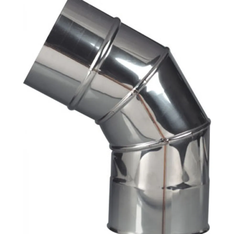 Coude inox à 60° - simple paroi - secteurs lisses TEN
