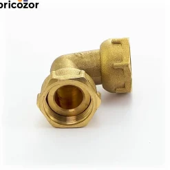 Coude laiton 90° femelle avec écrou prisonnier F20x27 BRICOZOR