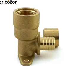 Coude PER long à glissement femelle à visser avec embase de fixation BRICOZOR