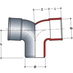 Coude pvc double à 87°30 - MFF NICOLL