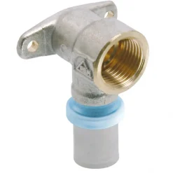 Coude 90° taraudage femelle avec embase de fixation à sertir pour tube multicouche RBM