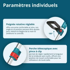 Coupe-bordures à batterie 20V + manche télescopique - Solo - KS CST-20V KONNER & SOHNEN
