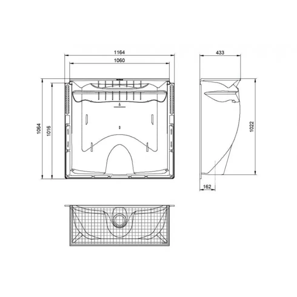 Cours anglaise à grille pour fenêtre 100x100 cm - usage piéton ACO