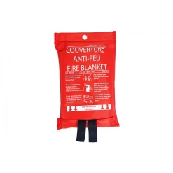 Couverture anti feu 180 x 120 cm dans un étui souple rouge FARMOR