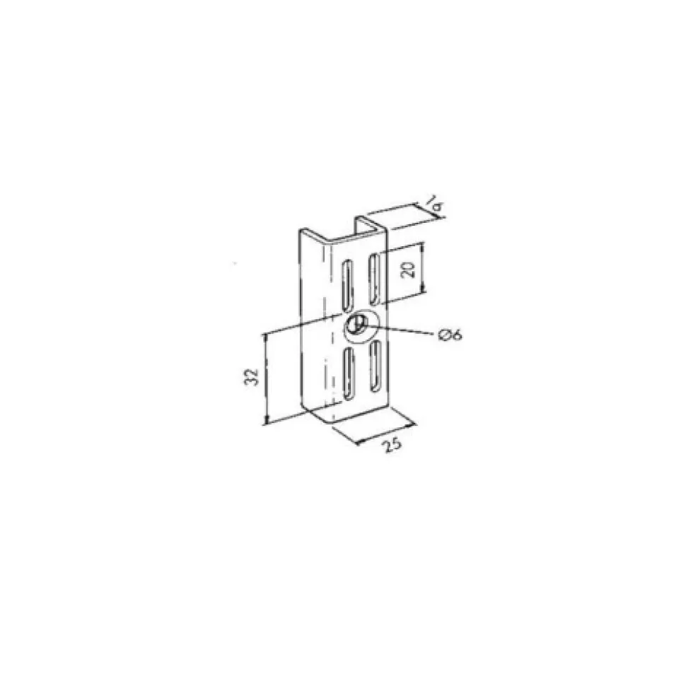 Crémaillère à double perforation - en applique - Sparring - blanc ELFA