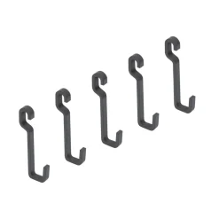 5 crochets muraux pour crédence Titane - à suspendre - gris anthracite EMUCA