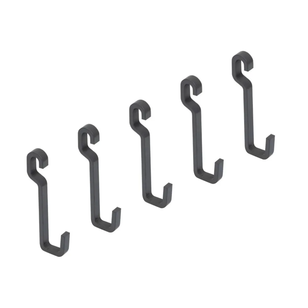 5 crochets muraux pour crédence Titane - à suspendre - gris anthracite EMUCA