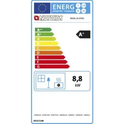 Cuisinière à bois en fonte 8,8 kW Blanc pointillé - Rosa.16 Steel LA NORDICA EXTRAFLAME