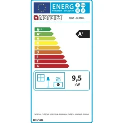 Cuisinière à bois en fonte 9,5 kW - Noir anthracite - Rosa L.16 Steel LA NORDICA EXTRAFLAME