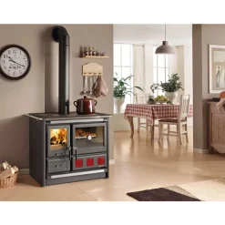 Cuisinière à bois 10,5 kW avec four 78L - Rosa XXL.16 Steel - Noir anthracite LA NORDICA EXTRAFLAME