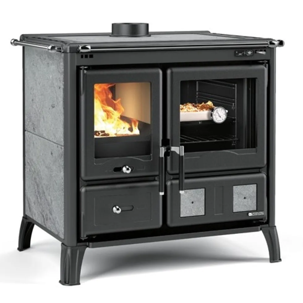 Cuisinière à bois 9,5 kW - revêtement pierre naturelle - Gardenia.16 Petra LA NORDICA EXTRAFLAME
