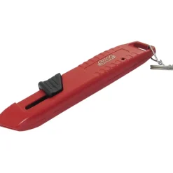Cutter en zamak à lame auto-rétractable avec clip de sécurité en inox SAM OUTILLAGE