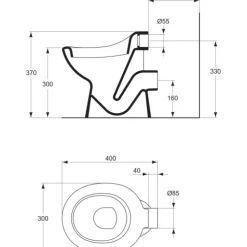 Cuvette WC enfant - indépendante - Contour 21 SH PORCHER